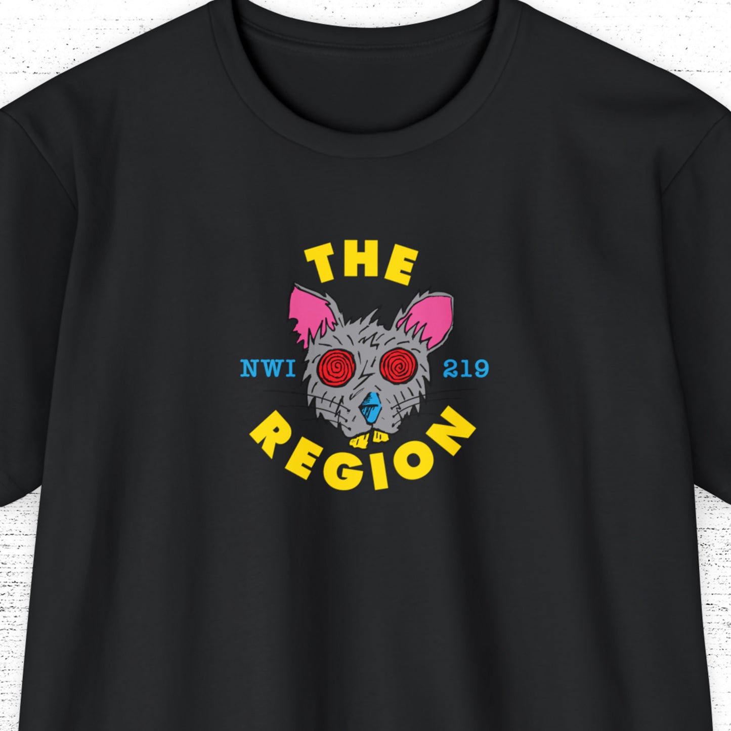 Region Rat t-shirt black shirt with gray rat artwork