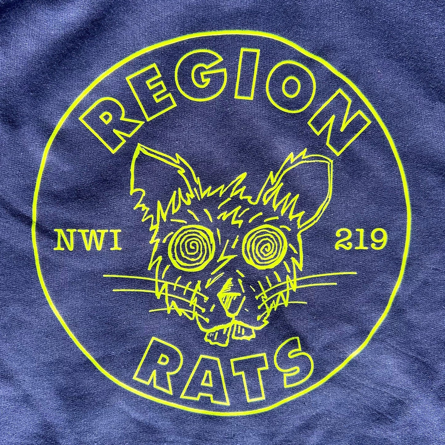 Logo of 'Region NWI 219 Rats' on a blue background
