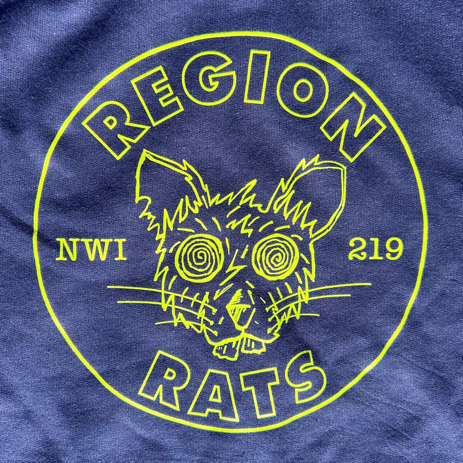 Logo of 'Region NWI 219 Rats' on a blue background